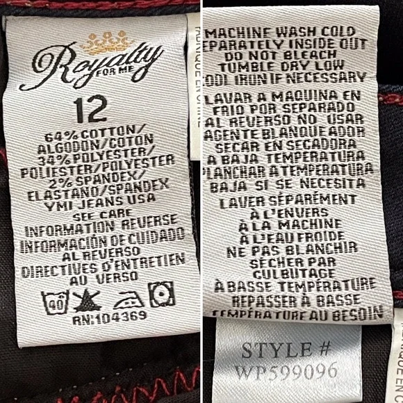 Royalty For Me Wanna Betta Butt? Dark Blue Stretch Slim Fit Anklet Jeans Size 12 - Picture 15 of 16